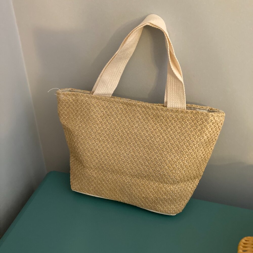 Straw Mini Tote Satchel Nip - image 5
